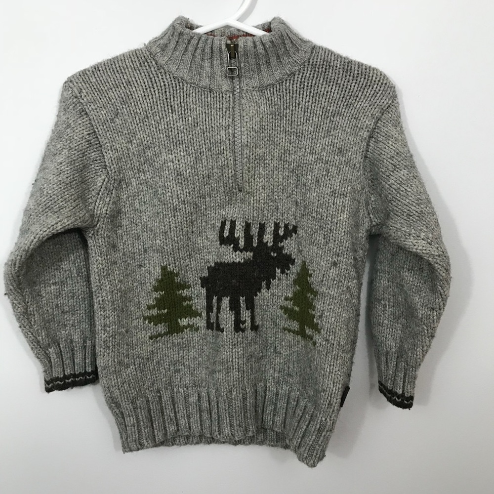Half zip moose sweater